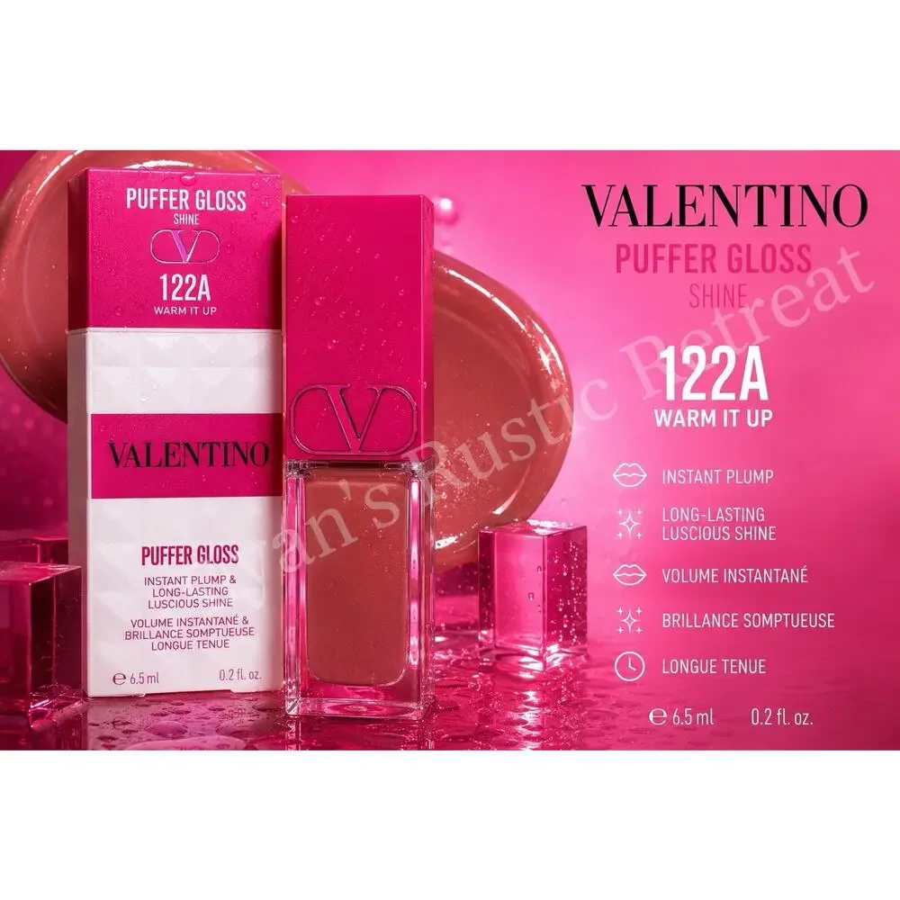 Valentino Puffer Gloss Shine 122A Warm It Up Lip Gloss Plumping 6.5ml New